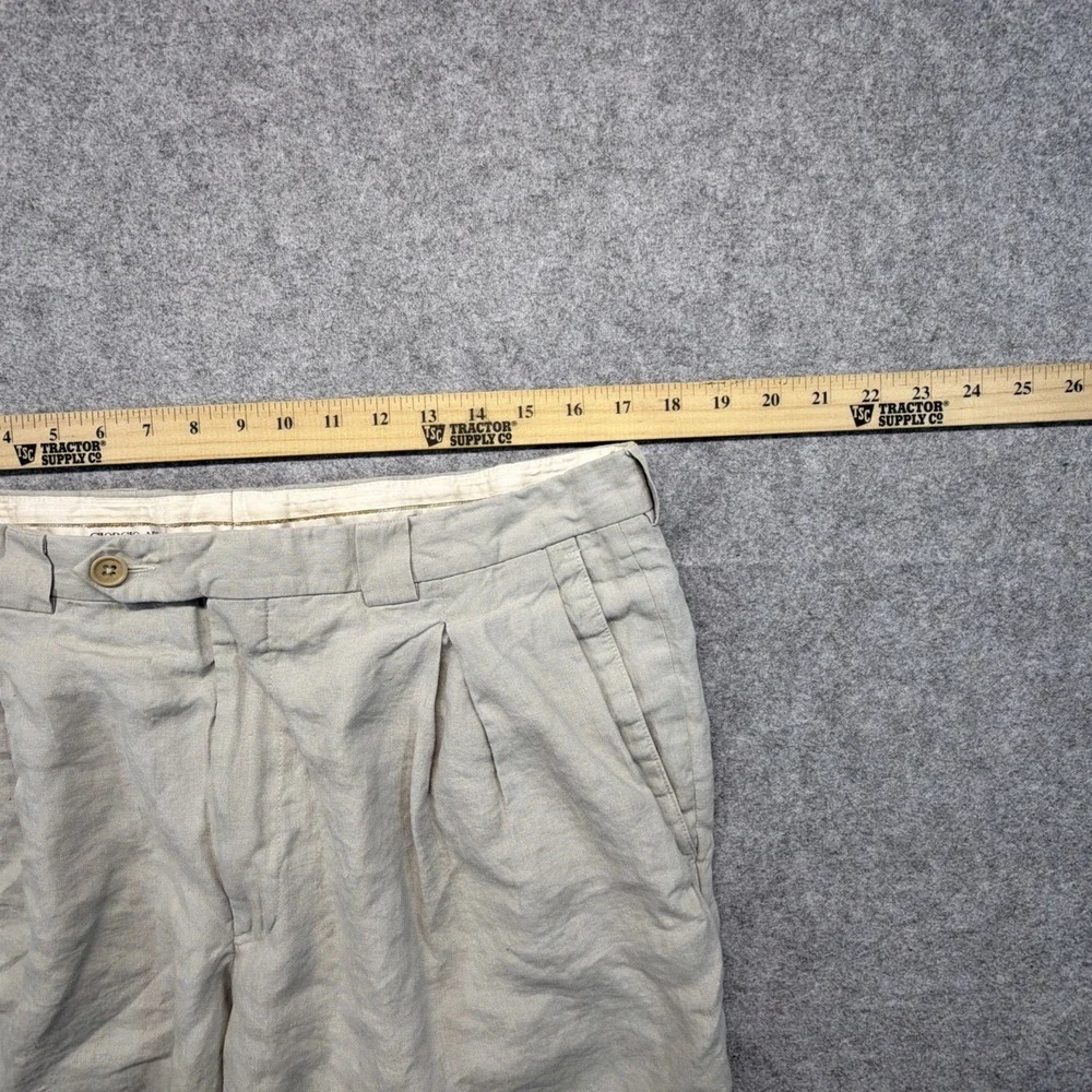GIORGIO ARMANI Italy Baggy Pleated Linen Pants Men's 34x28